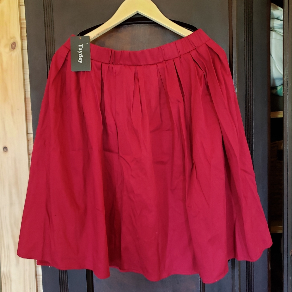 Red A-line skirt